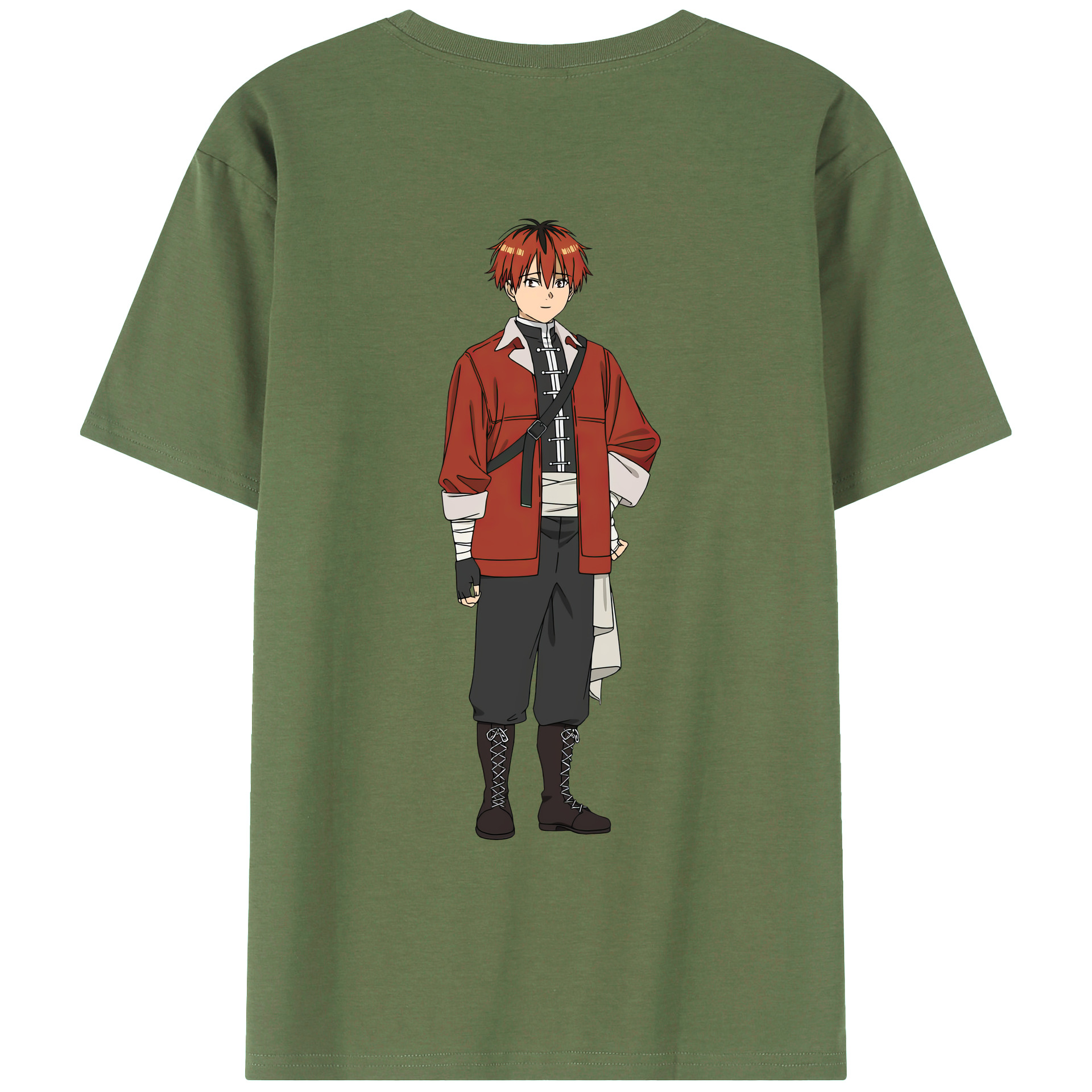 （画像用） 葬送のフリーレン Frieren 綿100％ メンズ半袖Tシャツ（バックプリント） 通気性